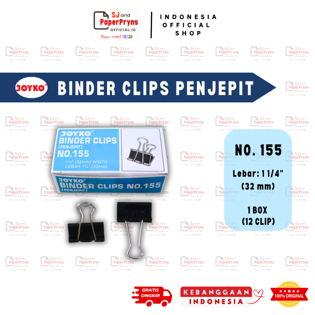 

Binder Clips Joyko No. 155 / Penjepit Dokumen 1 1/4” (32mm)