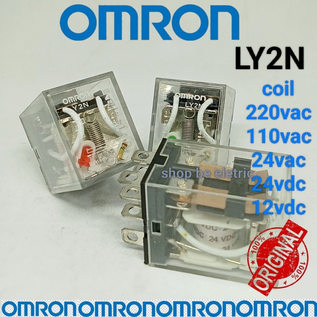 relay omron original ly2 ly2n 220vac 10ampere 8pin/kaki