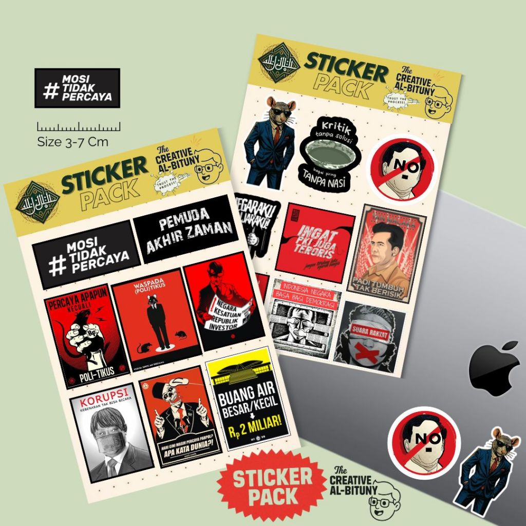 

Sticker Pack Protes Sosial Politik | Stiker Vintage Kritik Idealis | Suara Rakyat VOL 2