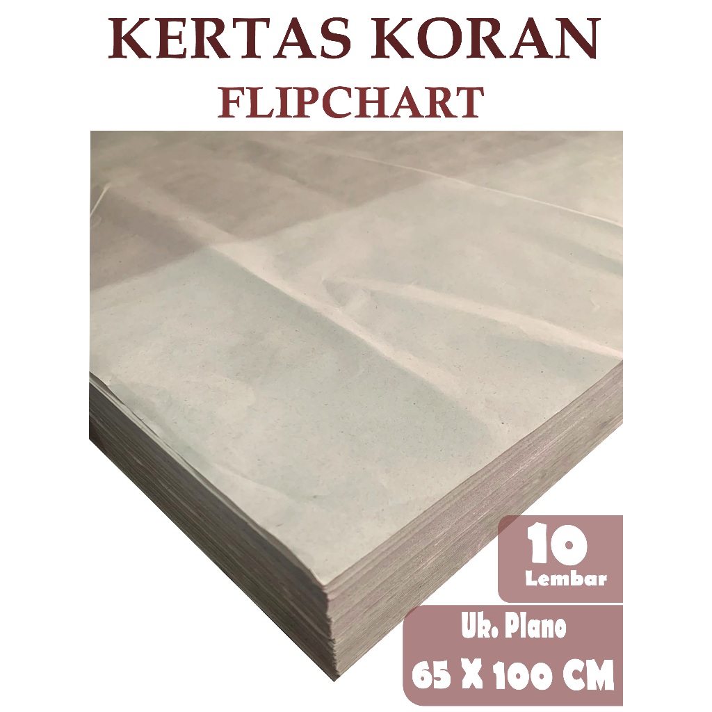 

KERTAS KORAN/STENSIL/FILPCHART 55 GSM UK 65 X 100 CM , 10 LEMBAR