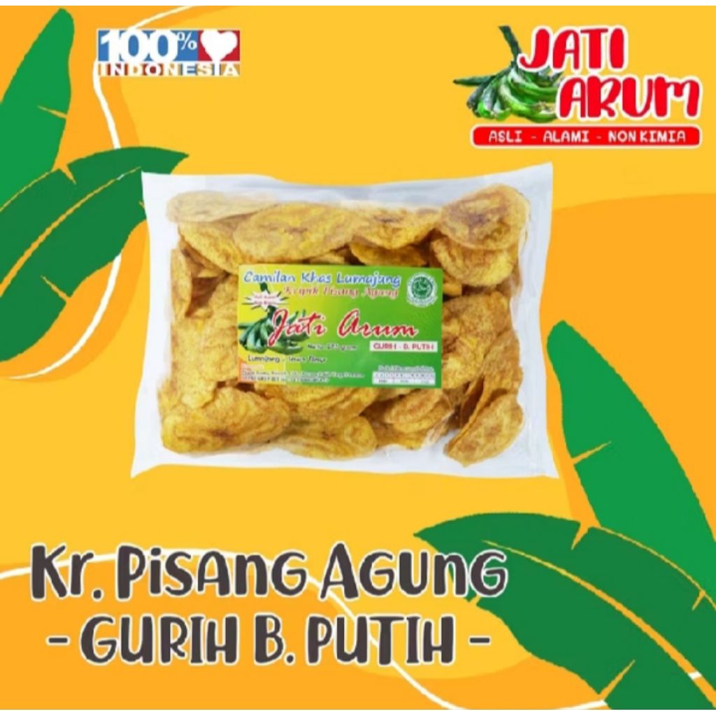 

KERIPIK PISANG AGUNG JATI ARUM OLEH OLEH KHAS LUMAJANG 250 GRAM / KERIPIK PISANG AGUNG JATI ARUM