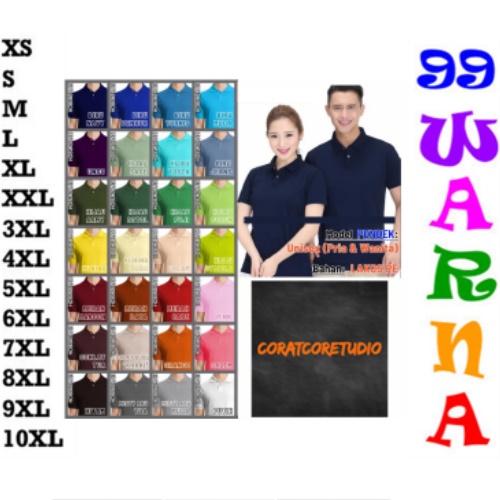 29 WARNA WARNI TC87 COLLECTION THE CLOVER 87 CORAT CORET CHAMELEON Kaos Polo PENDEK - Pria Wanita | 