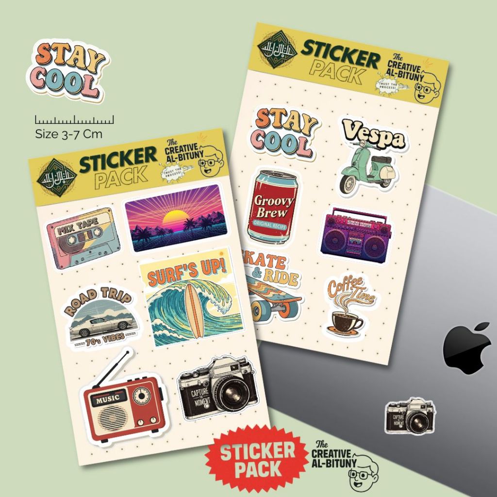

Sticker Pack Retro Vintage Aesthetic | Stiker Dekorasi Laptop Journal | Stay Cool SPK-002