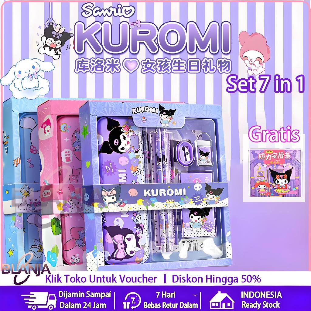 

⭐COD/ORI⭐Sanrio Kotak Pensil Anak Set 7 in 1 Stationery Untuk Hadiah Anak Sekolah | Kulomi / Melody / Cinnamoroll Alat Tulis Set Kotak Pensil Karakter Murah Lucu | Sanrio Stationery Box / Pencil Case Gift