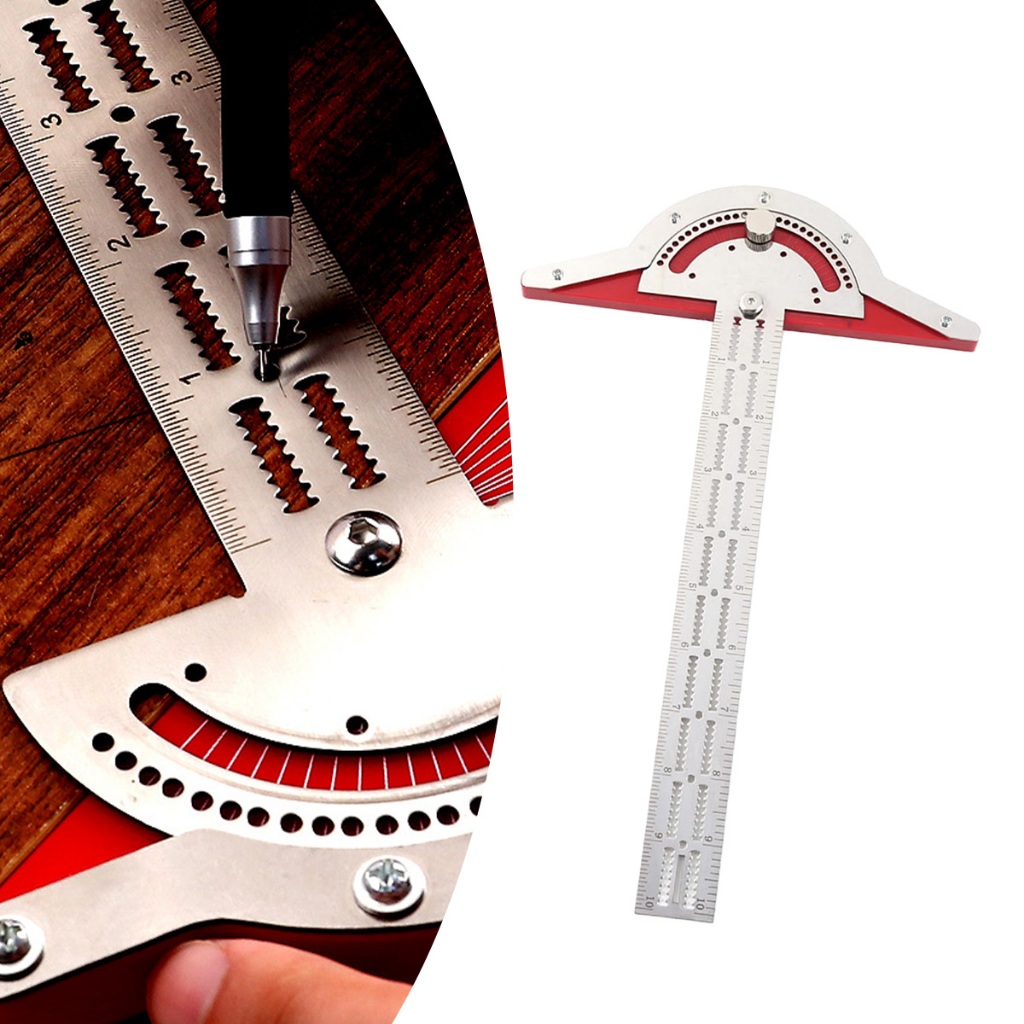 

15Inch Multi Rotary Measuring Ruler, Stainless Steel ringan tapi super kuat Ruler, Protractor