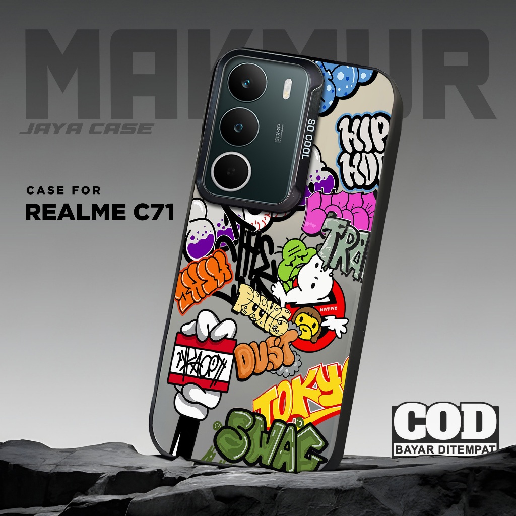 CASE IMD HOLOGRAM REALME C71 - Motif GRAFFITI - Casing hp HYBRID PLATE SO COOL PREMIUM
