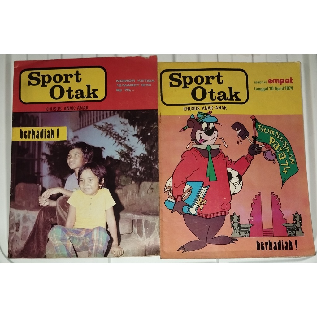 Paket Koleksi Majalah Sport Otak Tahun 1973-1974 | Teka-Teki Silang, Asah Otak | Majalah Jadul Vinta