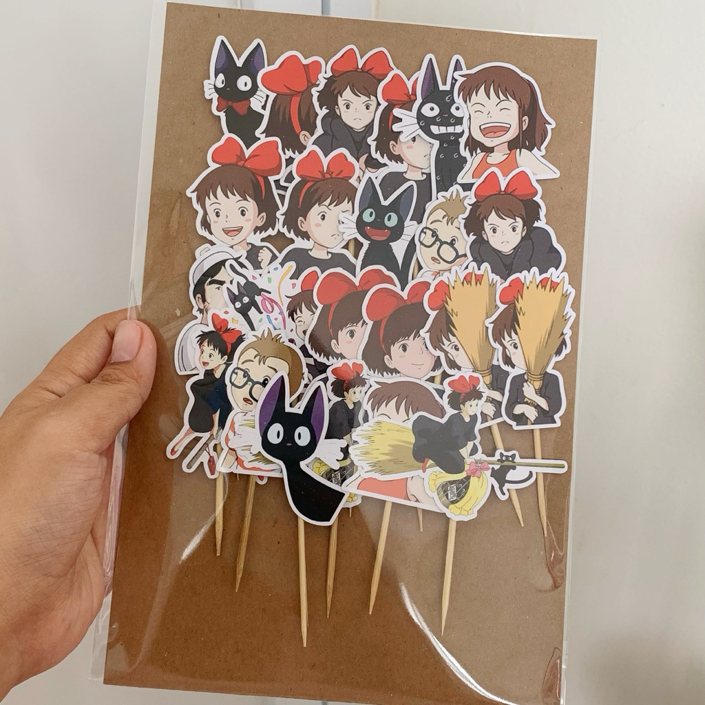 Cupcake Topper Karakter Kiki's Delivery Service Kiki Tusukan Cup Cake Hiasan Pesta Ulang Tahun Dekor