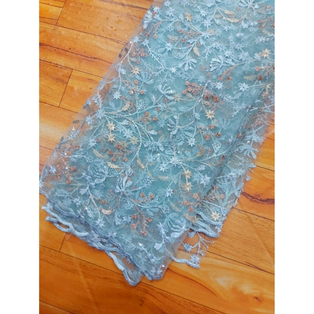 kain tile premium  - kain tile akar  - kain tile meteran  - kain tile butik ( ice blue) ts