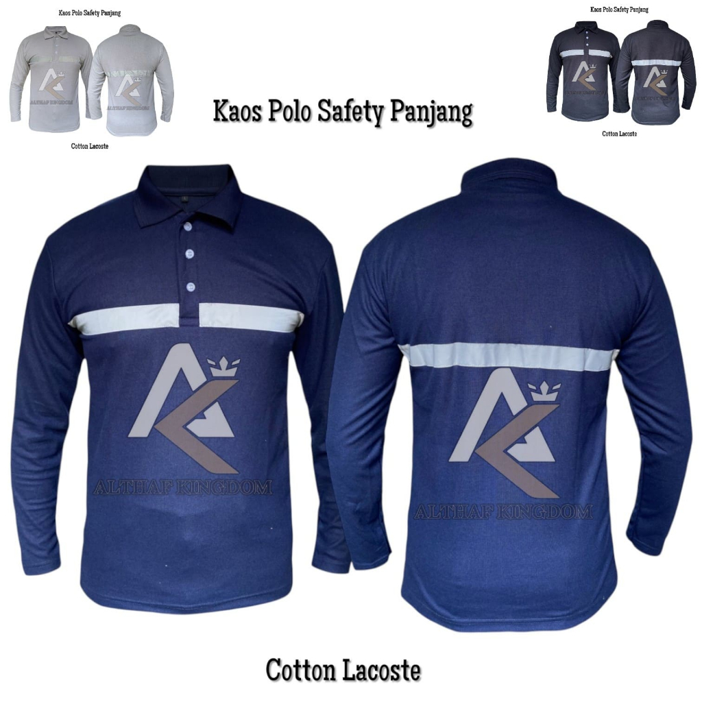 ALTHAF KAOS POLO SAFETY PANJANG - T-shirt Safety Polo Panjang - Kaos Polo Safety Tebal Nyaman - Kaos