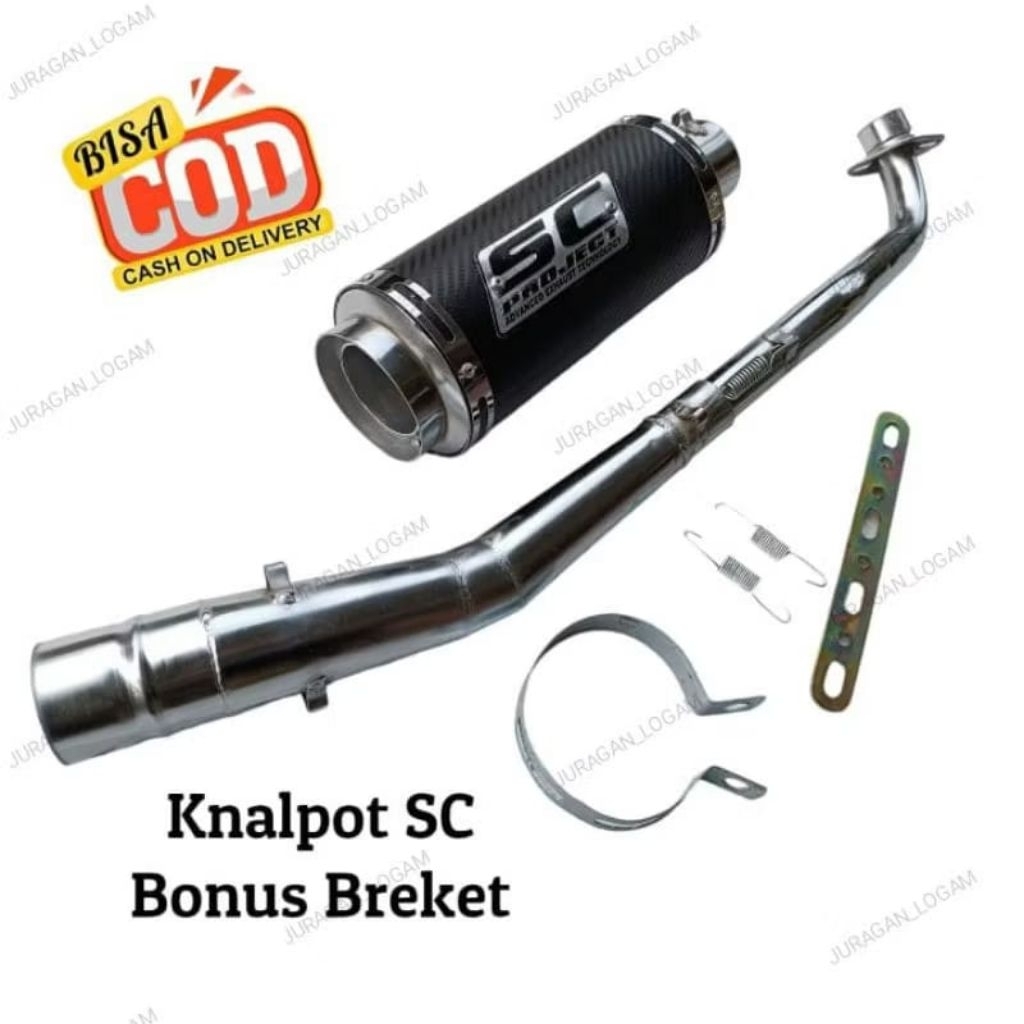 Knalpot Racing SC Karbon All Bebek supra x 110/125/blade/revo/kharisma/jupiter/shogun/smash/astrea/k