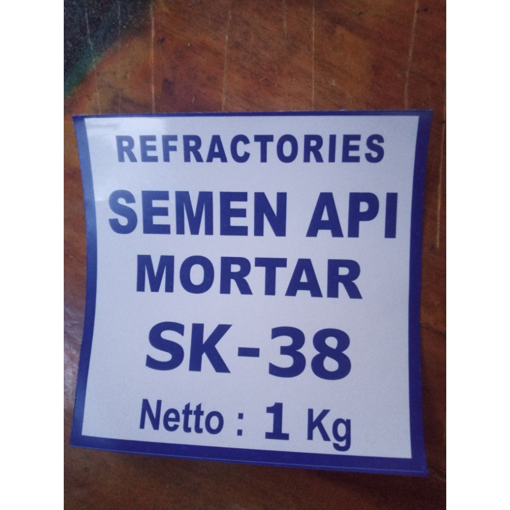 Baru Semen Tahan Api Mortar Sk-38 Refractory 1 Kg Perekat Bata Api Suhu 1750C, Tahan Panas & Kuat