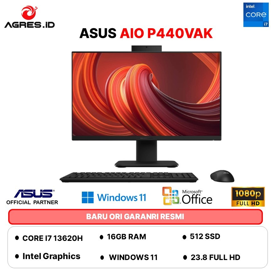 NEW LAUNCH -ASUS AIO P440VAK I7 13620H - RAM 16GB 512GB W11+OHS 23.8FHD -B7850WS