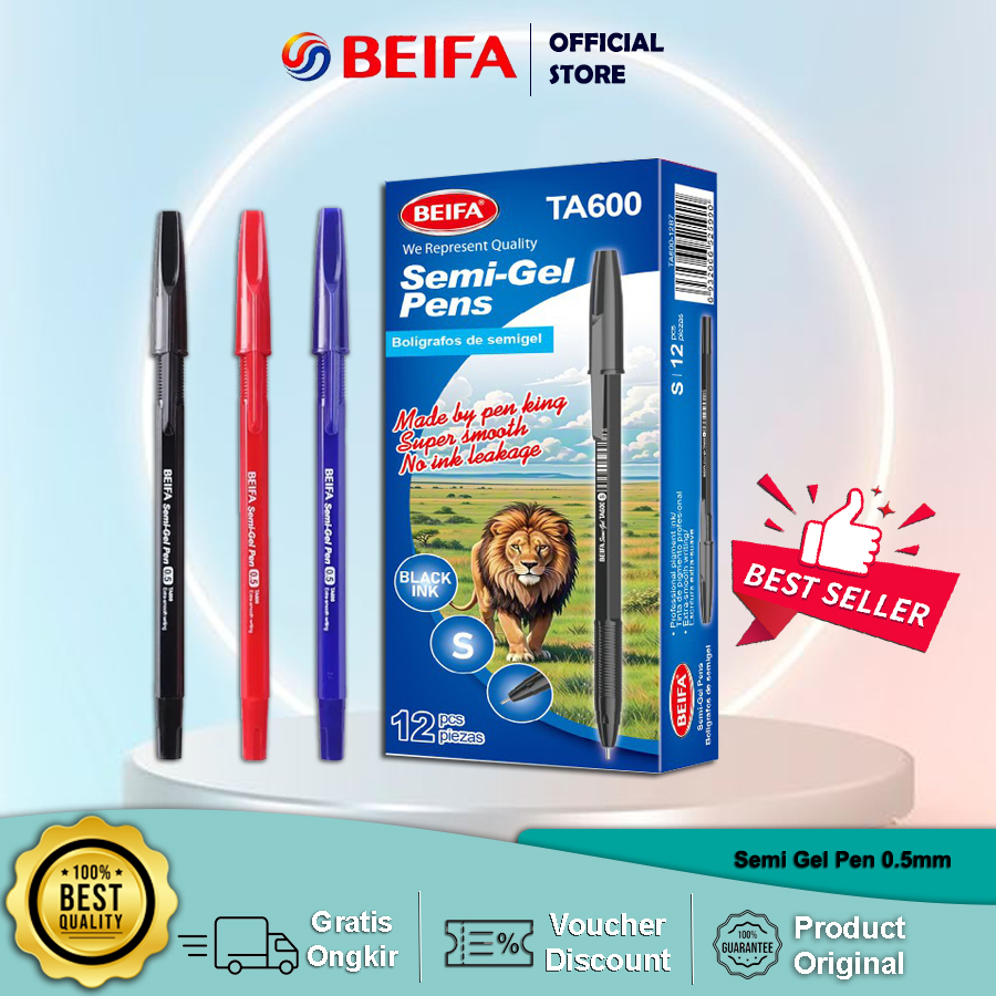 

Beifa Semi Gel Pen TA600 - Bolpen 0.5mm Smooth Writing Fast Drying Original