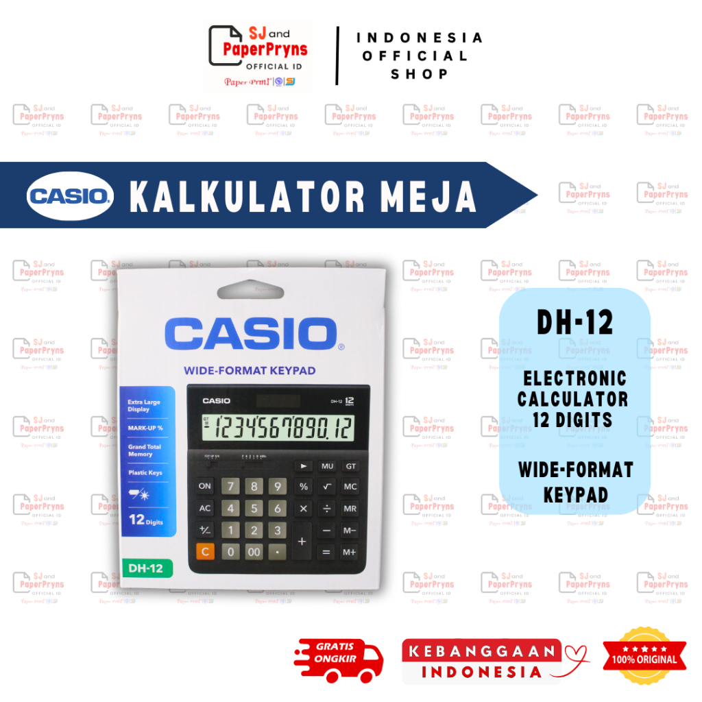

Kalkulator Meja - Desk Calculator Casio DH-12 / 12 Digit [ORIGINAL]