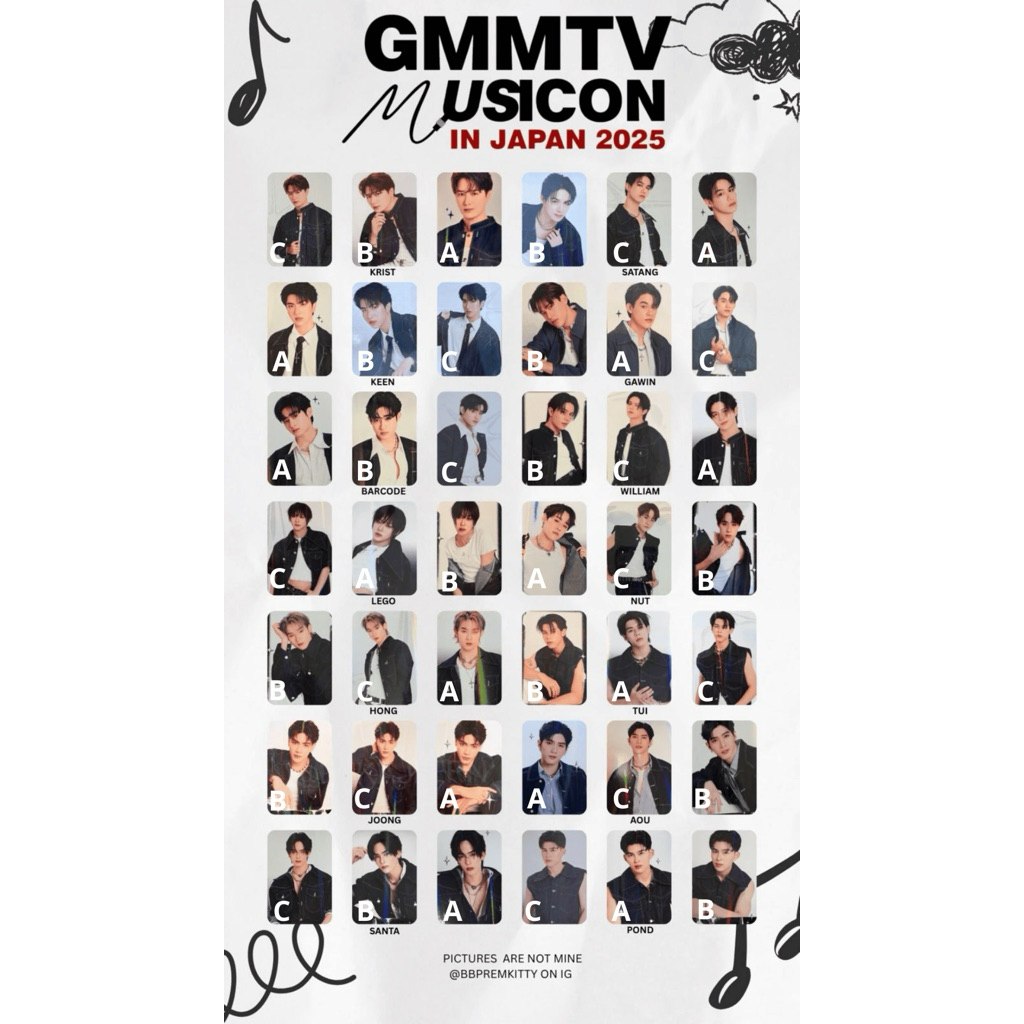 [READY STOCK] PHOTOCARD MUSICON JAPAN 2025 | SATANG KRIST GAWIN KEEN BARCODE LYKN WILLIAM LEGO NUT H