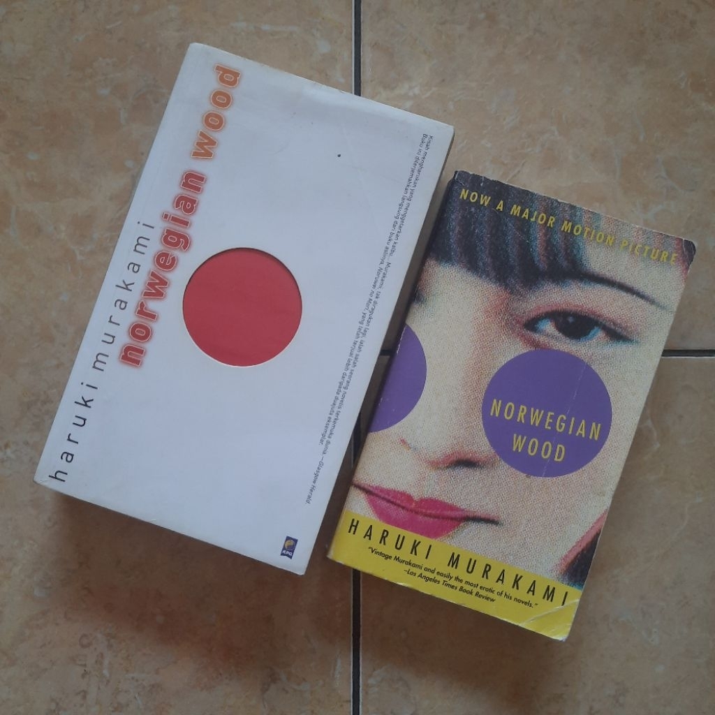 Set 2 Pcs Novel Norwegian Wood Haruki Murakami Versi Indonesia + Inggris Original Kolpri