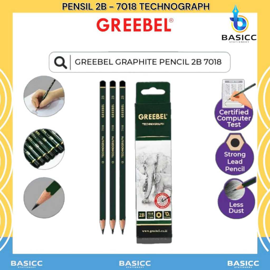 

Greebel Pensil Gambar Kayu | Pensil Tulis Ujian Sekolah B 7018 | @ 1 Pencil