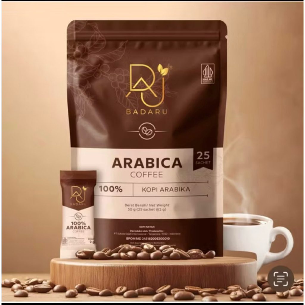 

NEW - Kopi Badaru Kopi Arabica tanpa ampas isi 25 sachet