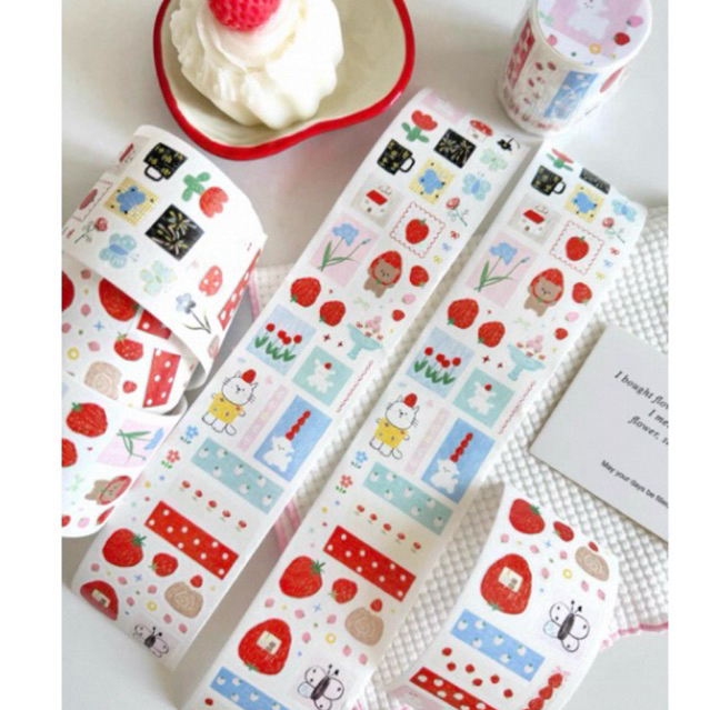 

[30cm] LaCreme Spring share sticker roll - stiker dekorasi jurnal journaling deco ecer