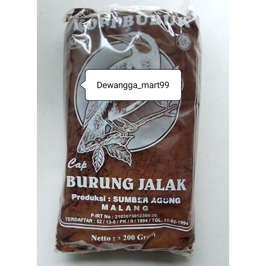 

Kopi bubuk Cap Jalak 200gr 1 karton isi 20pcs