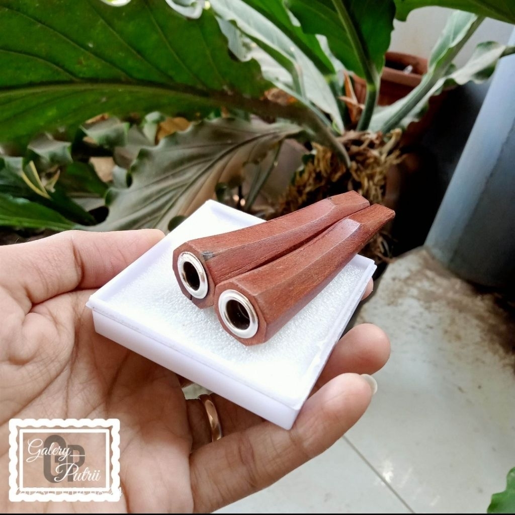 ( segi delapan 7cm ) pipa once / once cangklong / pipa rokok / padutan kayu nagasari kayu nogosari