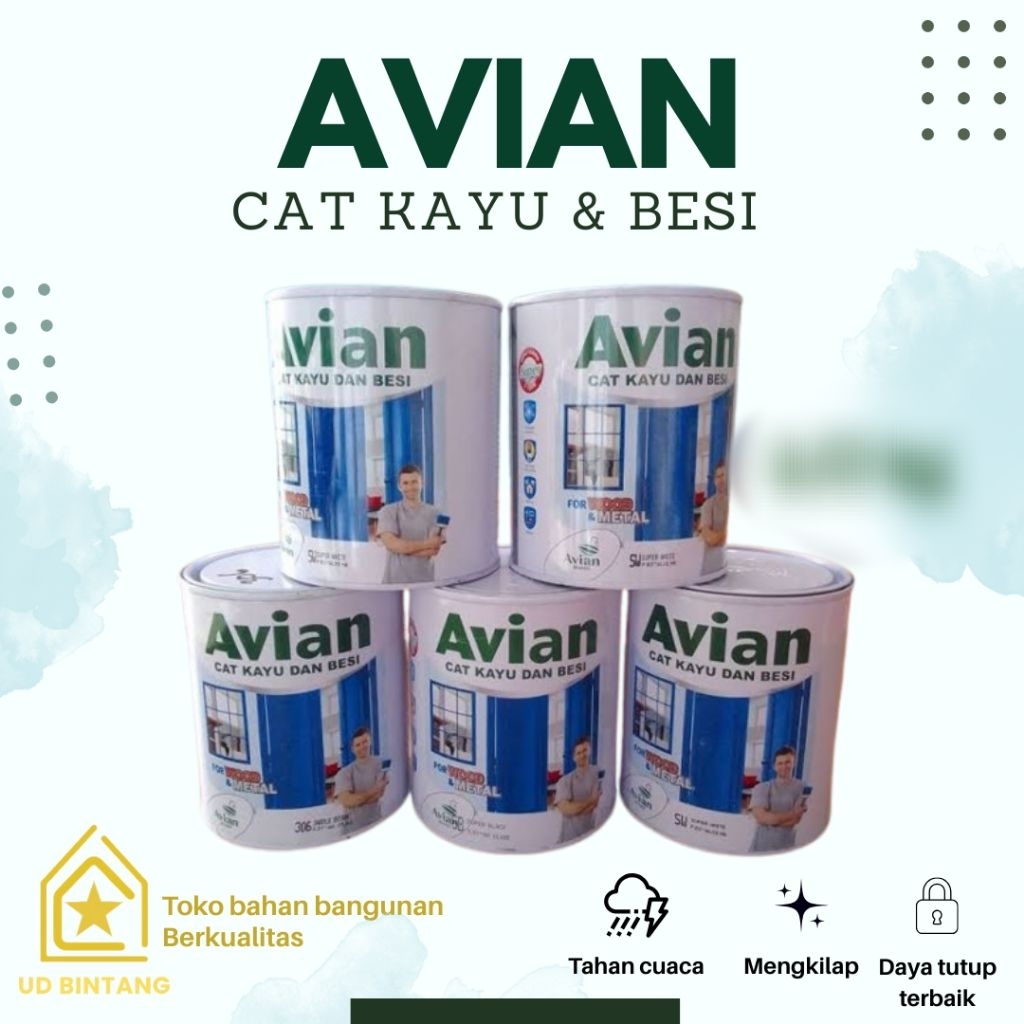 CAT KAYU & BESI AVIAN 1 Kg Mengkilap dan Cepat Kering