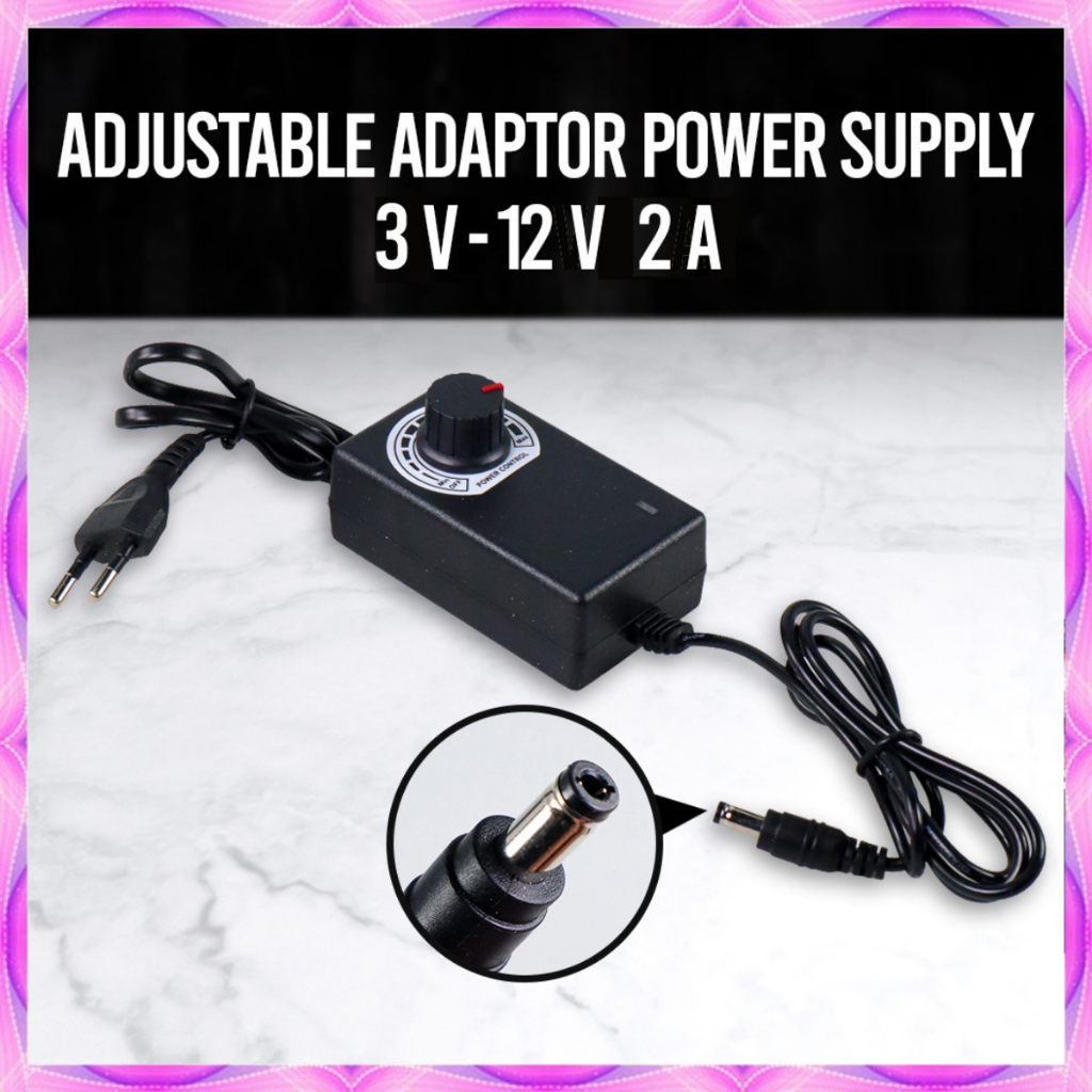 Adjustable Power Adapter Dimmer / Adaptor Dimmer 2A AC - DC 3 - 12V