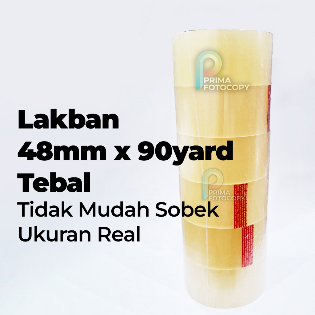 

1 Slop / 6 pcs Lakban OPP Bening 48 mm x 90 Yard 83 meter 2 in ch transparan 48 mikron lebih tebal tidak mudah sobek Coklat Cokelat