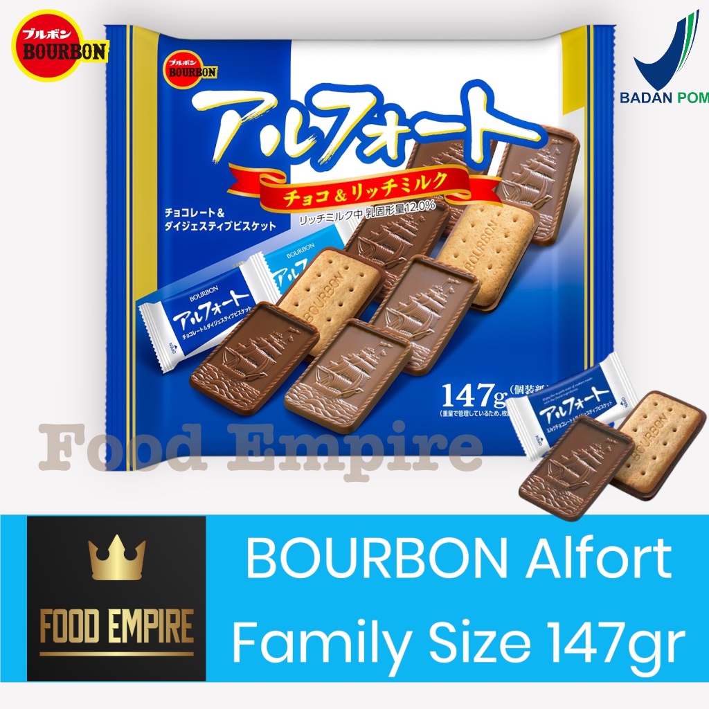 

BOURBON Alfort Chocolate 147 gr | Family Size | Biskuit Cokelat Jepang