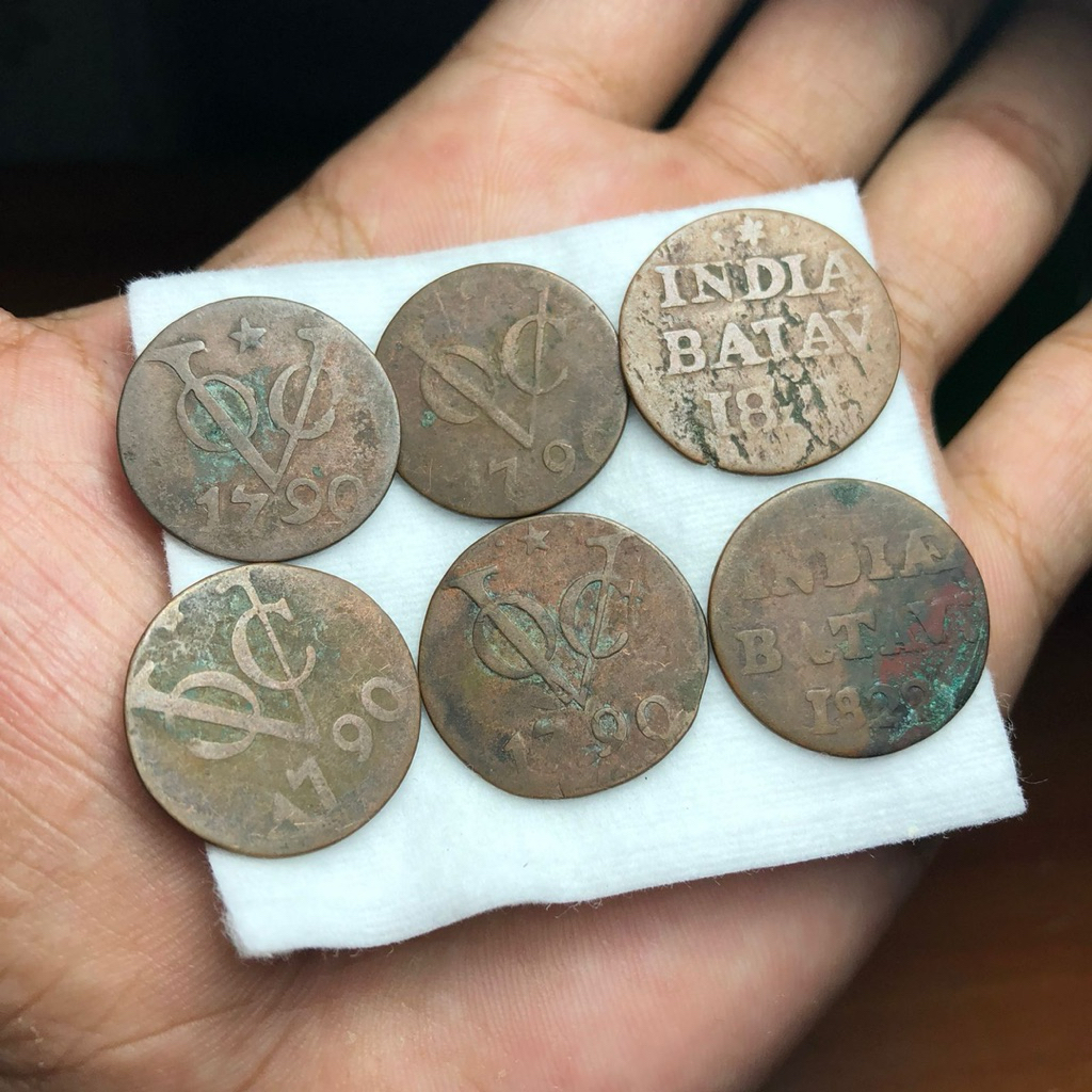 Koin Kuno Voc dan Indie Batav  6pcs Borongan tahun 1790