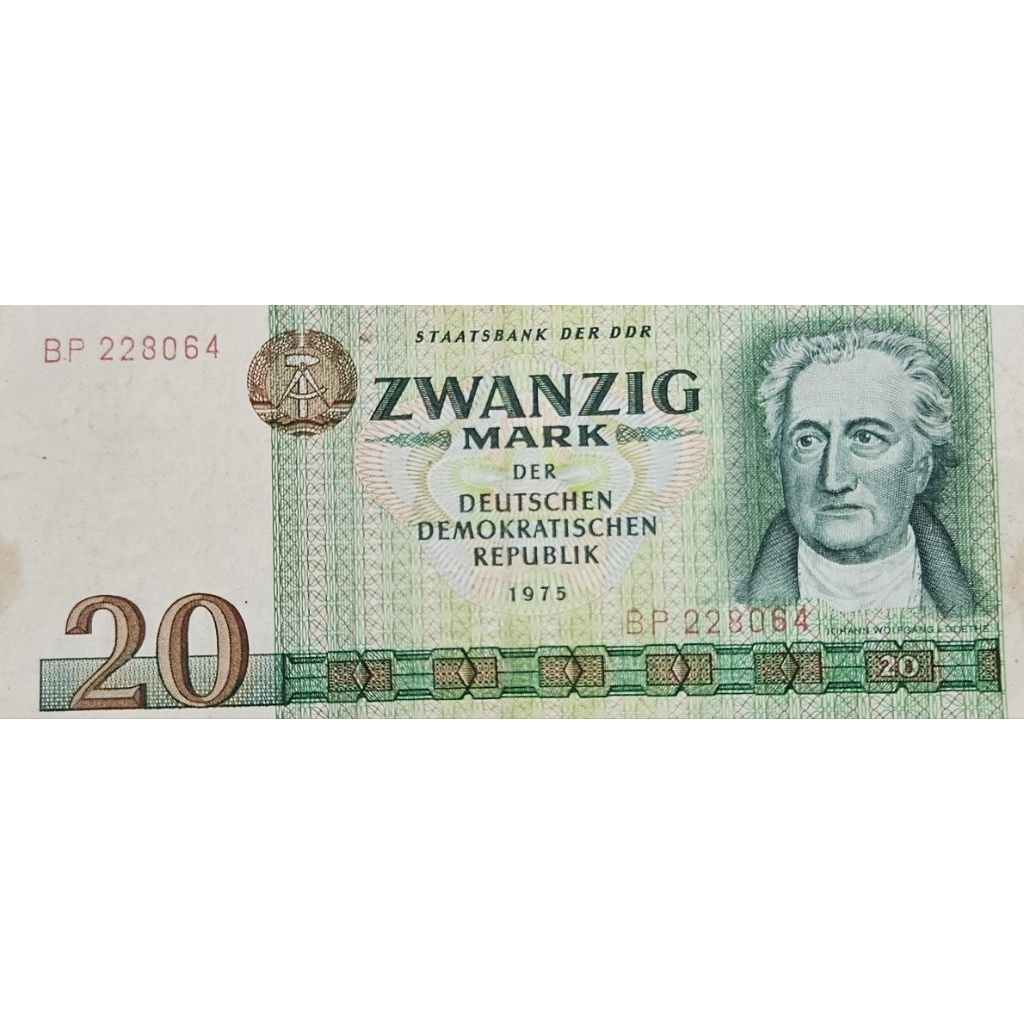 #Super Murah Banget Uang Asing Negara Jerman Timur 20 mark tahun 1975 Kondisi UNC GRESS Dijamin Orig