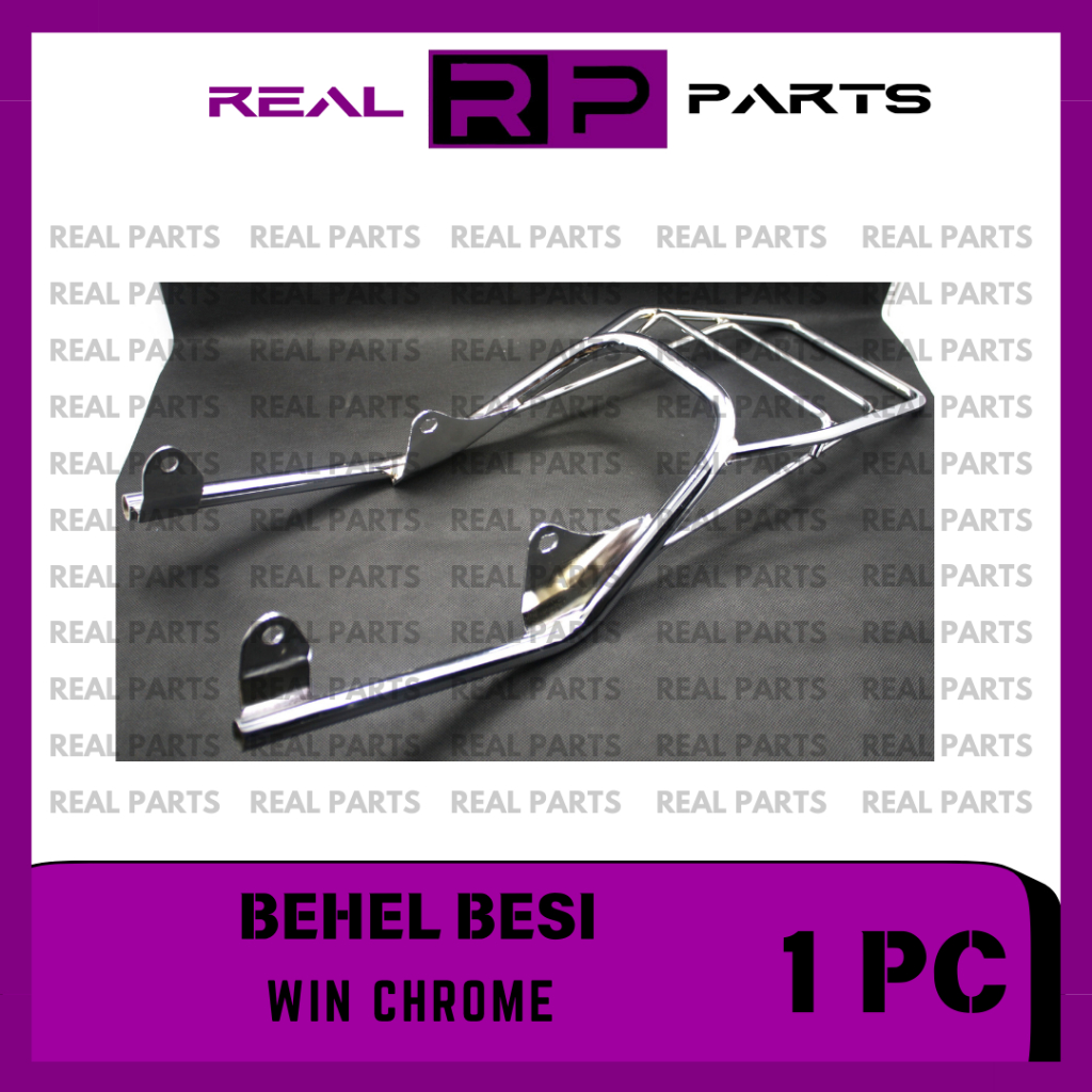 REAL-PARTS/BEHEL-BESI/PEGANGAN-TANGAN-BELAKANG-MOTOR/HONDA/WIN/CHROME/GRADE-ORI