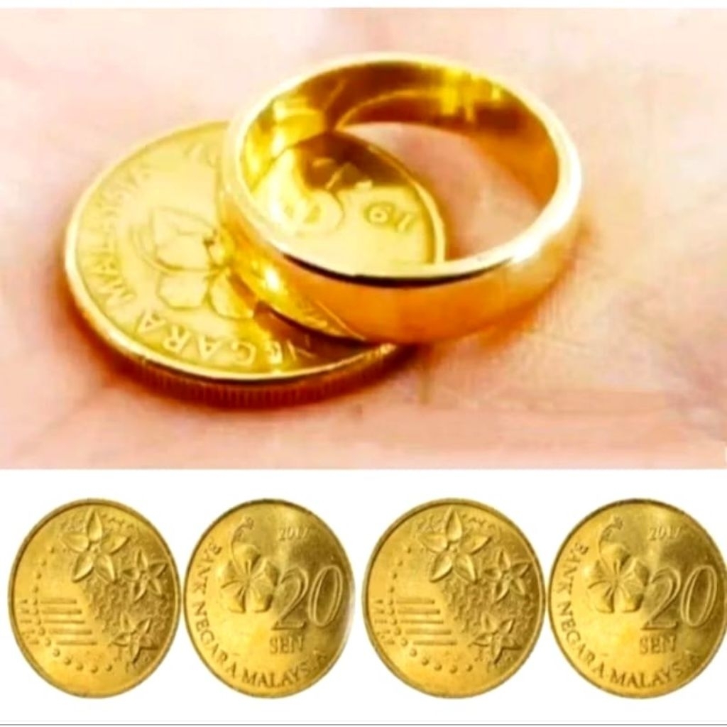 PERHIASAN FASHION TERBARU CINCIN POLOS TERBUAT DARI BAHAN KOIN MALAYSIA BERLAPIS EMAS ANTI KARAT