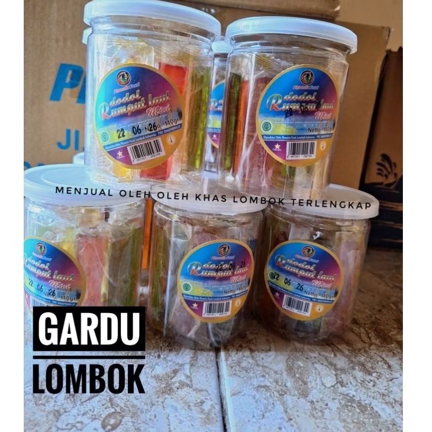 

Tren Kinjou jelly Dodol rumput laut phoenix kemasan toples mini 11 gr khas lombok