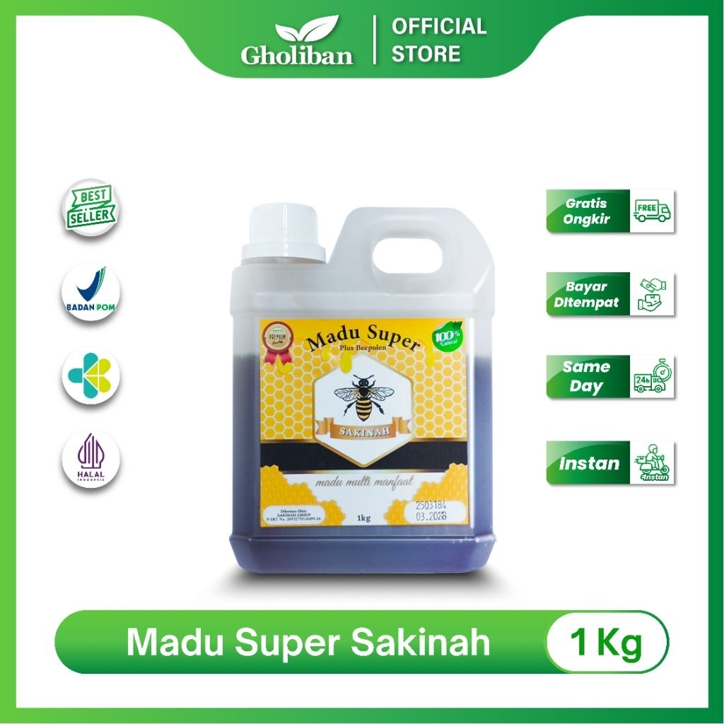 

Madu Super Plus Bee Pollen Sakinah 1kg Madu Multimanfaat