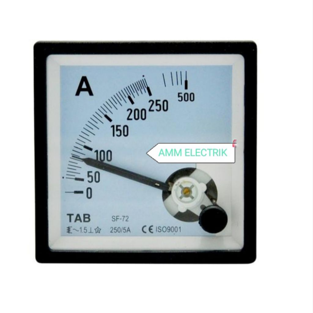 Amper meter AC 250 / 5 A Analog Via CT 72x72 Panel Meter