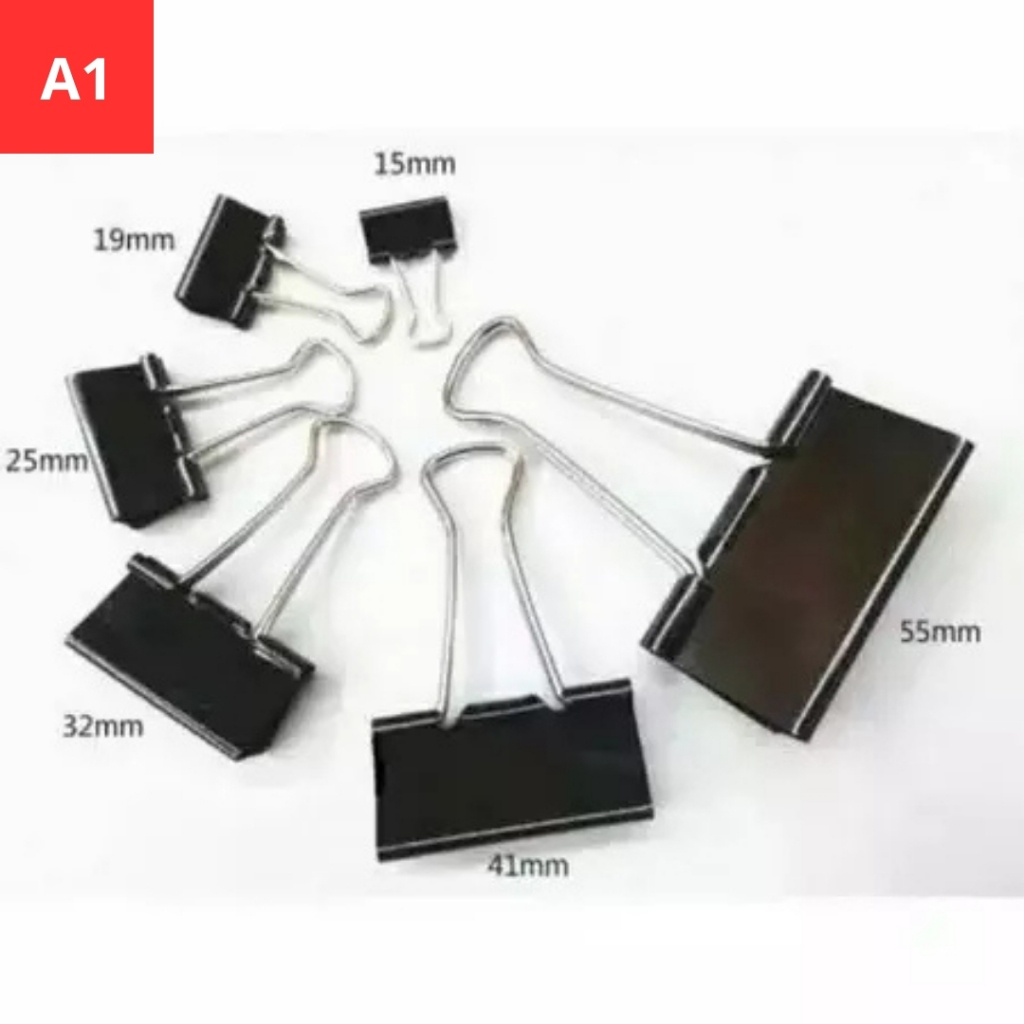 

A1 Binder Clip Joyko Warna Hitam No.105 ~ 155 / Penjepit Kertas Berkualitas BPOM
