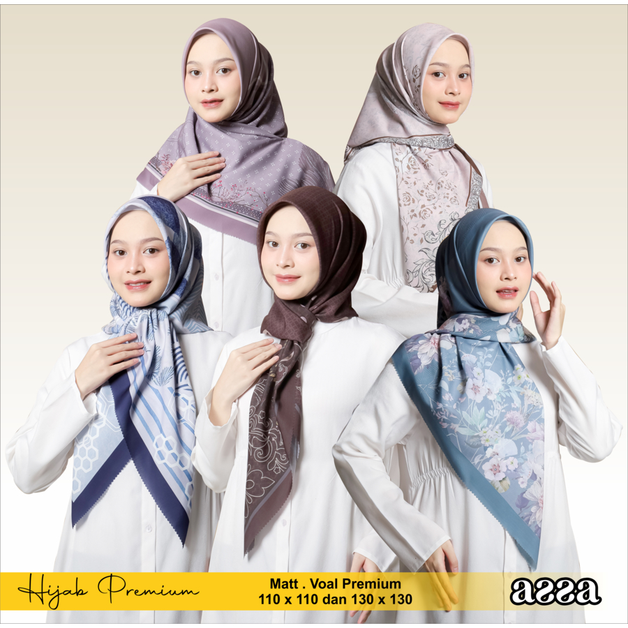 Hijab Motif Segi Empat | Jilbab Voal Segi Empat | Syari Flow Series Voal Sublime 110 x 110 cm