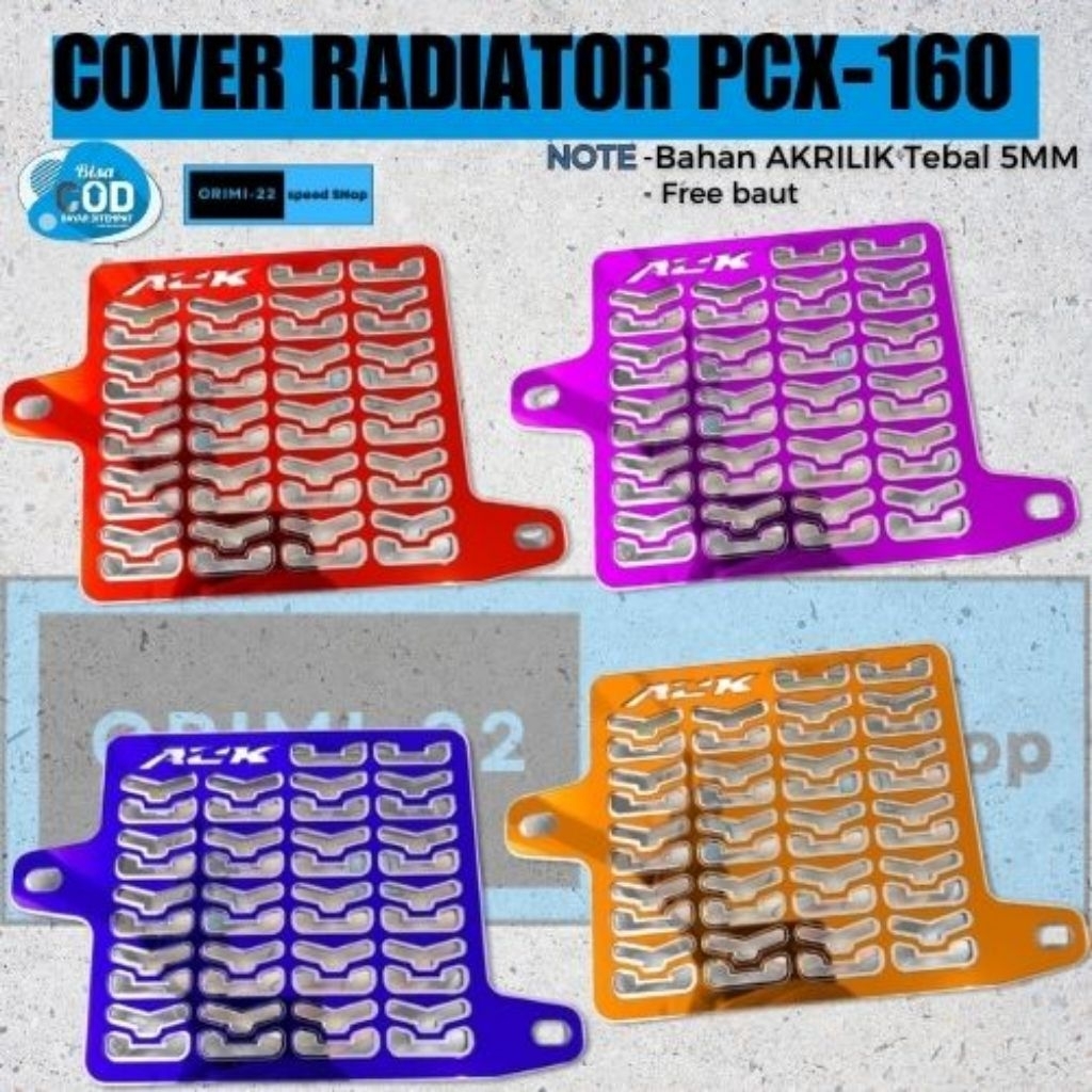 Cover radiator Tutup Radiator PCX 160 Vario 160 Stylo 160 akrilik bagus