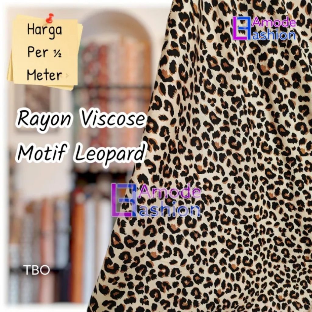 Kain Katun Rayon Viscose Premium Motif Leopard