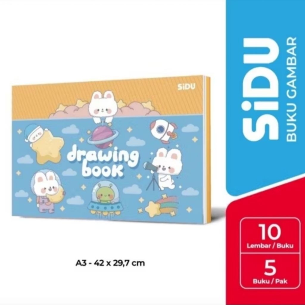 

1 pak isi 5 Buku SIDU BUKU GAMBAR A3