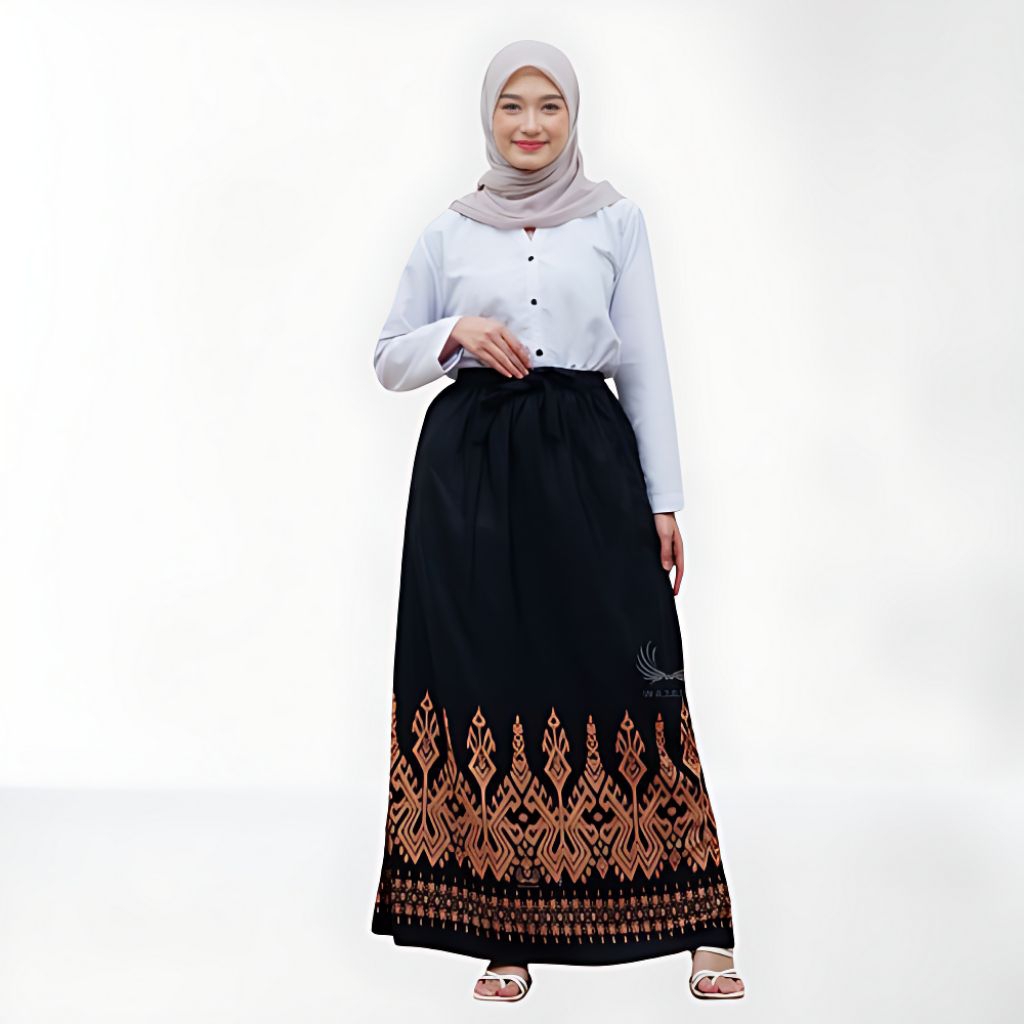 Latopia_ Rok Batik Gloyor Kembang Pelangi Rok Panjang Wanita Rayon Adem Handmade Original