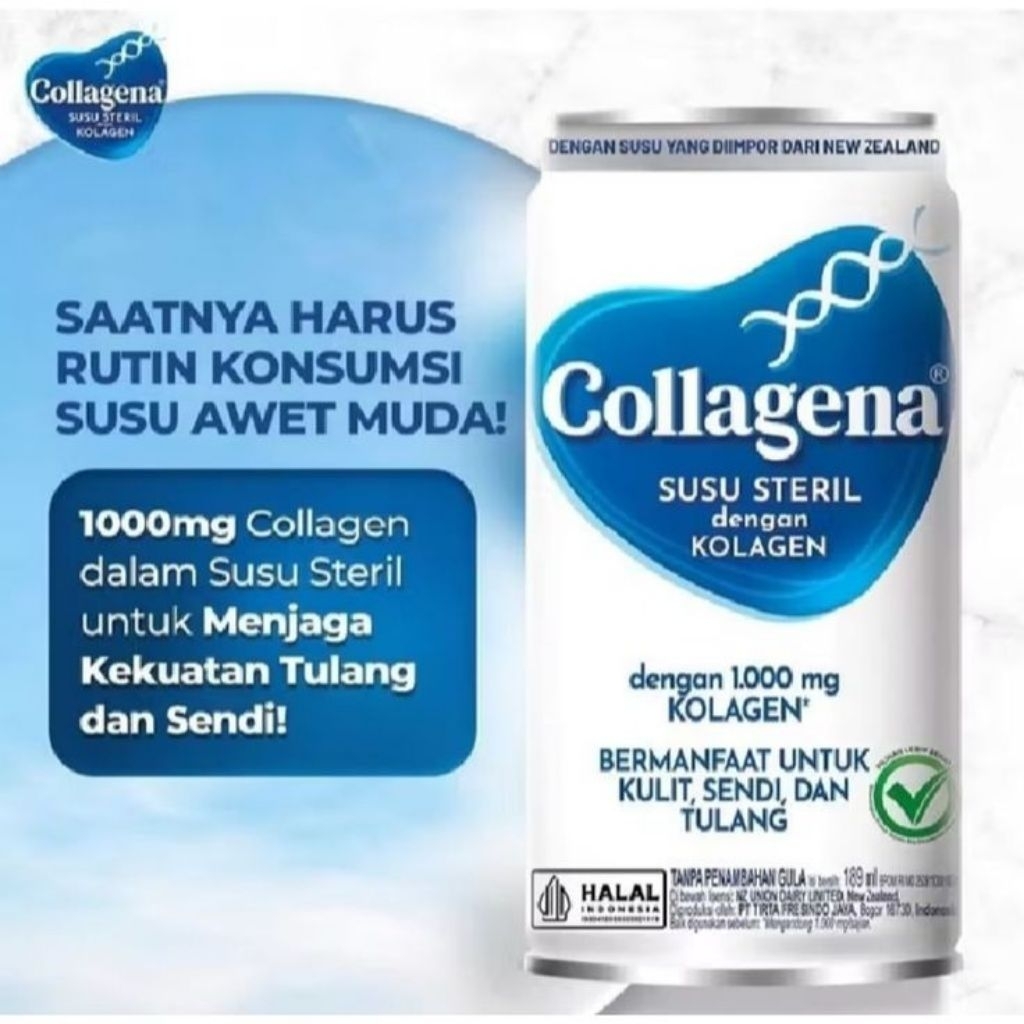 

PROMO Collagena Susu Steril 189 ml | Susu Awet Muda | Susu Steril Collagen