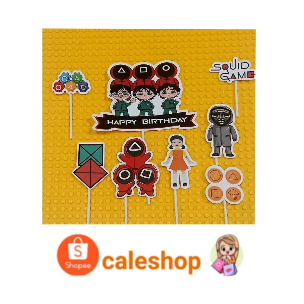 Topper Kertas Kue Ulang Tahun Squid game