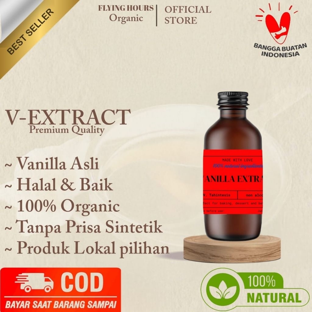 

60ml Vanilla Extract Tahiti / Bahan Baking / Non Alkohol Premium Gourmet Homemade