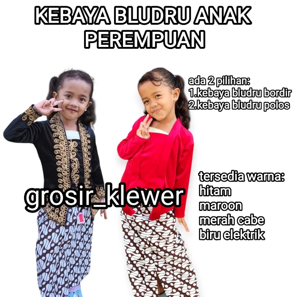 BEST SELLER‼️KEBAYA ANAK PEREMPUAN USIA 2 TAHUN- 12 TAHUN | KEBAYA BLUDRU | KEBAYA ANAK | BAJU ADAT 