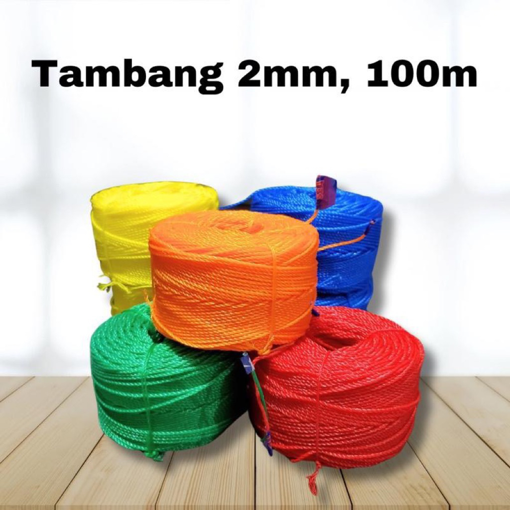 

Tali Tambang 2mm Per roll panjang 100m/Tali tampar 2mm merek Seagull panjang 100m/Tampang PE 2mm