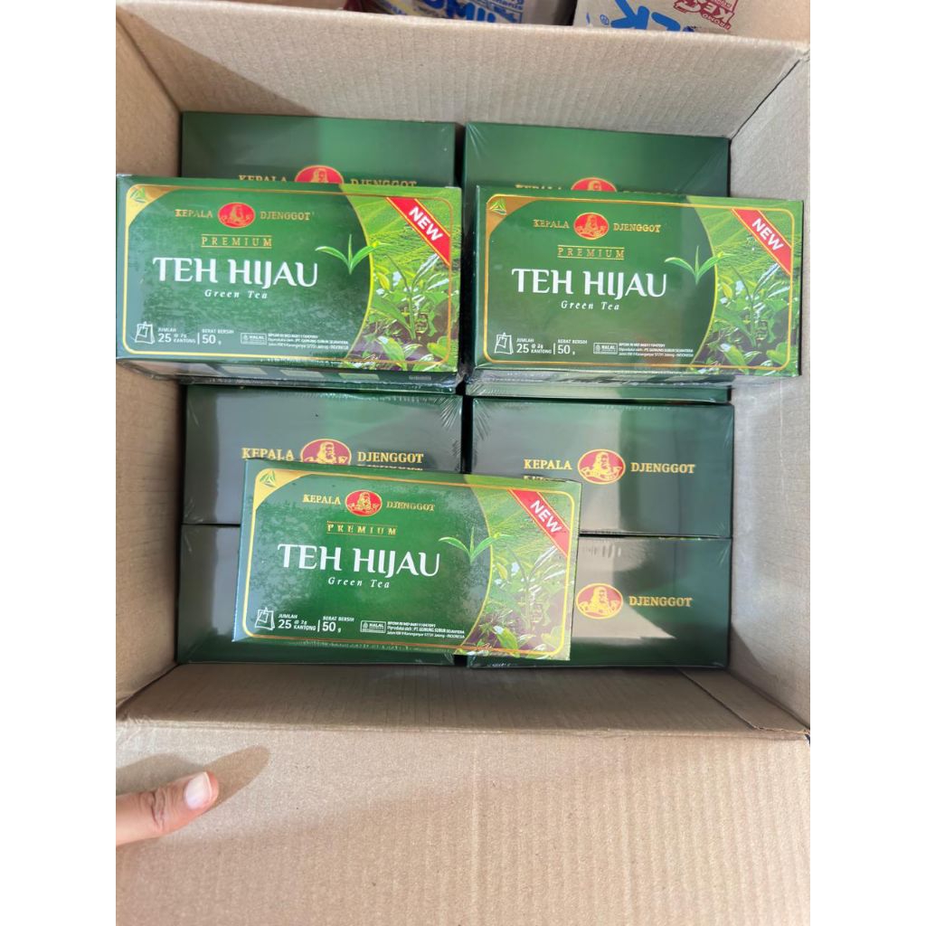 

1/2 dus TEH HIJAU PREMIUM Kepala Djenggot isi 12box ( 12 x 25kantong x 50gr )