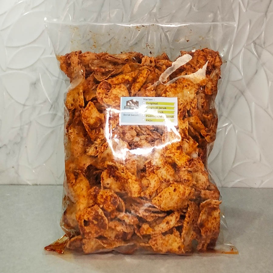 

Basreng koin / Basreng iris pedas jeruk 500 gr renyah bumbu melimpah